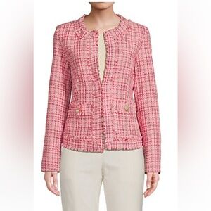 Saks Fifth Avenue Pink Tweed Blazer